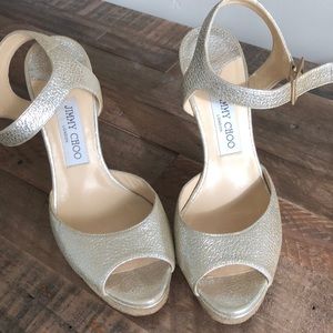 Jimmy choo metallic cracked leather